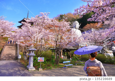 【奈良県】桜が満開の壺阪寺(桜大仏) 【奈良県】桜が満開の壺阪寺(桜大仏) 135216689