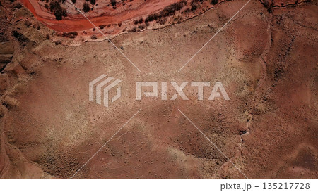 Aerial top view of Atlas Mountains in Morocco Aerial top view of Atlas Mountains in Morocco 135217728