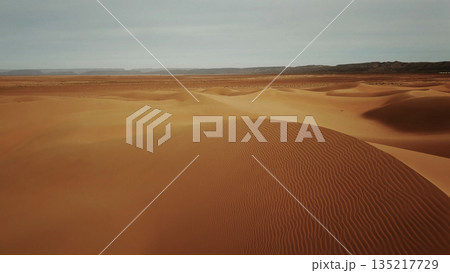 Aerial view on sand dunes in desert 135217729