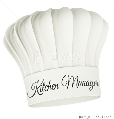 Kitchen Manager, white chef hat. 3D rendering 135217787