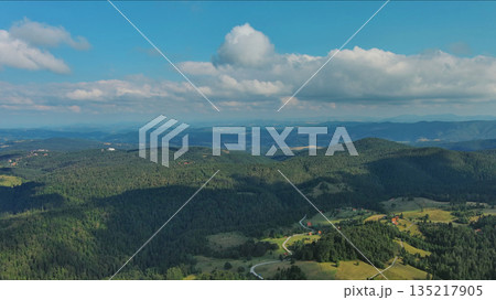 Mountains, hills and meadow, village in Tara park Mountains, hills and meadow, village in Tara park 135217905