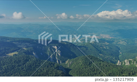 Mountains, hills and meadow, village in Tara park 135217909
