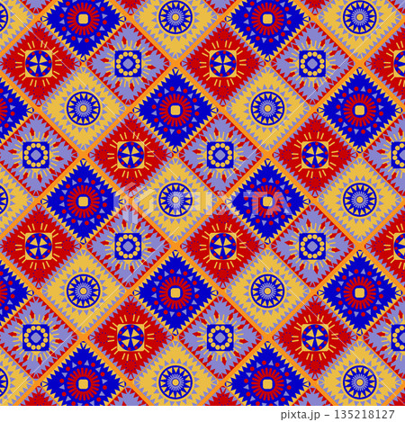 Mexican background - multi-colored Latin American diamond pattern Mexican background - multi-colored Latin American diamond pattern 135218127