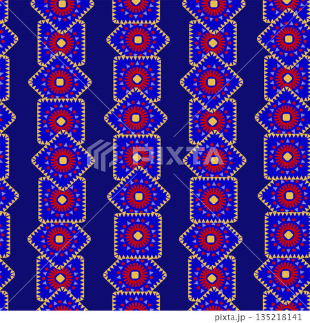 Mexican background - multi-colored Latin American diamond pattern 135218141