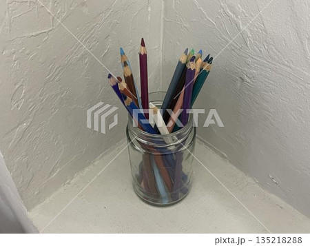 pencils in the transparent ja 135218288