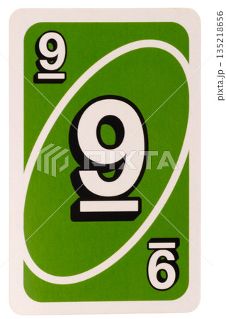 card game color green nine isolated on white background 135218656