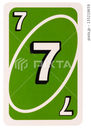 card game color green seven isolated on white background 135218659