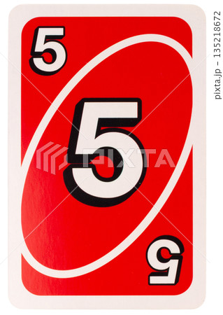 card play kid five color red isolated on white background 135218672