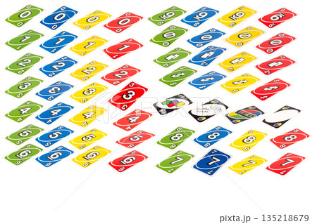 card play kid shuffle hand isolated on white background 135218679