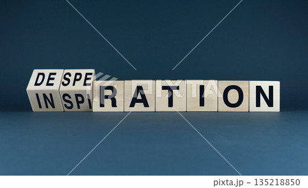 From Despair to Inspiration. A conceptual image From Despair to Inspiration. A conceptual image 135218850