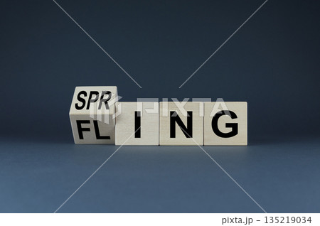 Cubes form a spring fling expression. 135219034