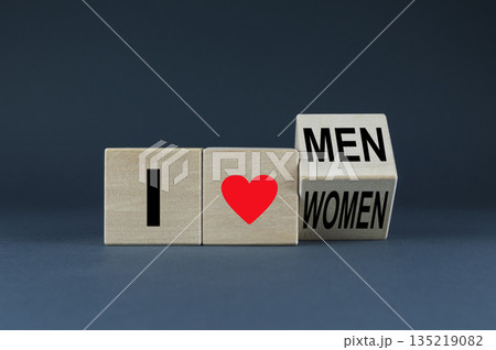 Cubes changes expression from I love women to I love men or vice versa Cubes changes expression from I love women to I love men or vice versa 135219082