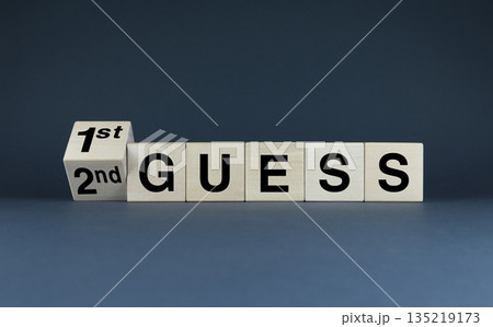 Cubes form the words 1 Guess -2 Guess. Business issues concept Cubes form the words 1 Guess -2 Guess. Business issues concept 135219173