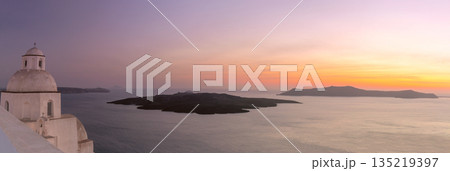 Sunset View of Caldera from Santorini, Greece Sunset View of Caldera from Santorini, Greece 135219397