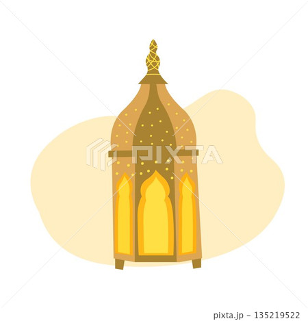 Warm glowing ramadan lantern illustration for islamic celebrations 135219522