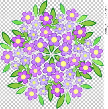 Flowers in shadows of violet Spring round ornament 135219538