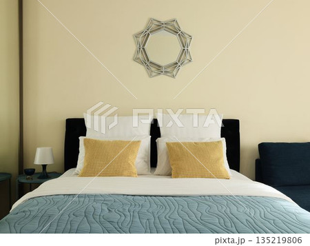 boutique hosts scandinavian guest bed with teal quilt 135219806