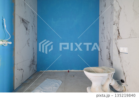 Restroom in city is currently undergoing extensive renovation work Restroom in city is currently undergoing extensive renovation work 135219840