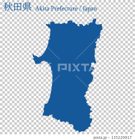 Vector illustration map of Japan: Akita prefecture map 135220917