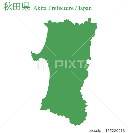 日本のベクターイラスト地図素材：秋田県全体地図 135220918
