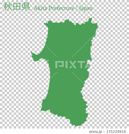Vector illustration map of Japan: Akita prefecture map 135220918