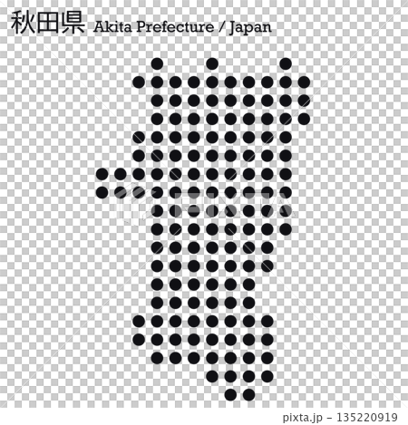 Vector illustration map of Japan: Akita prefecture map Vector illustration map of Japan: Akita prefecture map 135220919