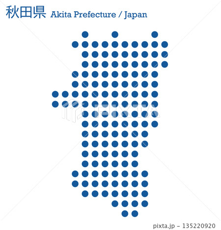 日本のベクターイラスト地図素材：秋田県全体地図 135220920