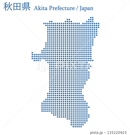 日本のベクターイラスト地図素材:秋田県全体地図 日本のベクターイラスト地図素材:秋田県全体地図 135220923
