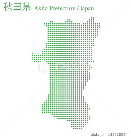 日本のベクターイラスト地図素材：秋田県全体地図 135220924
