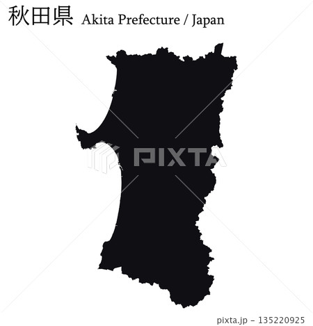 日本のベクターイラスト地図素材：秋田県全体地図 135220925