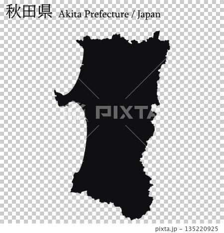 Vector illustration map of Japan: Akita prefecture map Vector illustration map of Japan: Akita prefecture map 135220925