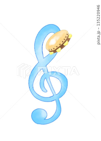 タンバリンの付いた音符 135220946