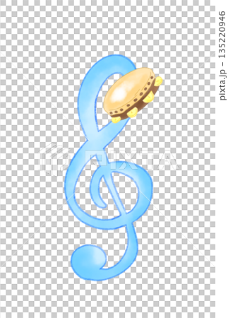 タンバリンの付いた音符 135220946