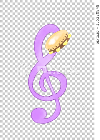 タンバリンの付いた音符 タンバリンの付いた音符 135220948