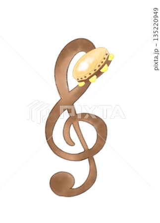 タンバリンの付いた音符 135220949