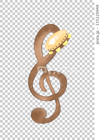 帶有鈴鼓的音符 135220949