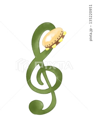 タンバリンの付いた音符 135220951
