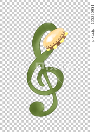 タンバリンの付いた音符 135220951