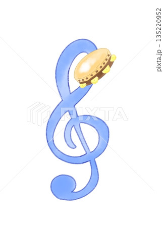 タンバリンの付いた音符 135220952