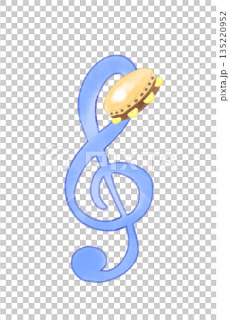 タンバリンの付いた音符 135220952