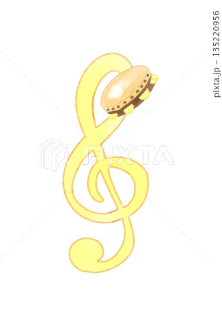 タンバリンの付いた音符 135220956