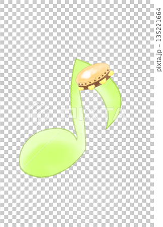 タンバリンの付いた音符 135221664