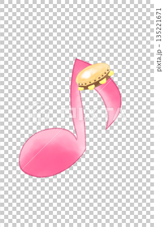 タンバリンの付いた音符 135221671