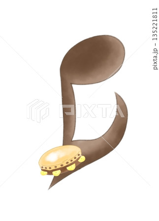 タンバリンの付いた音符 135221811