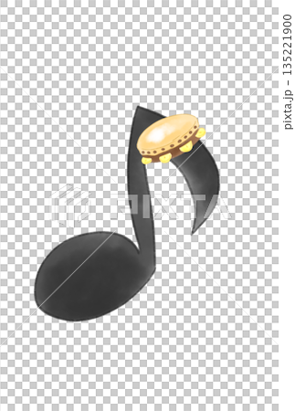 タンバリンの付いた音符 135221900