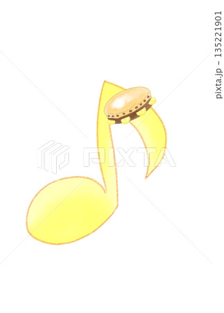タンバリンの付いた音符 タンバリンの付いた音符 135221901