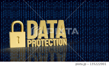 Golden Data Protection Padlock for Digital Cybersecurity Concept 3d render. Golden Data Protection Padlock for Digital Cybersecurity Concept 3d render. 135222001