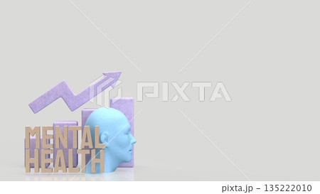 Mental Health Growth Concept with Mind Balance and Positive Progress 3d render. 135222010