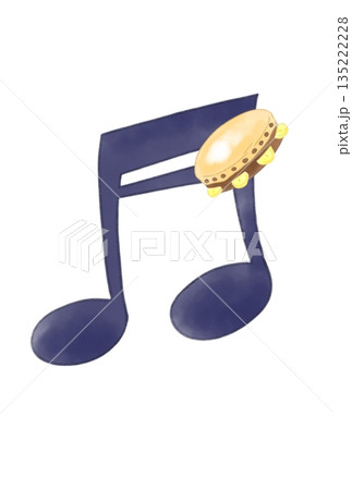 タンバリンの付いた音符 タンバリンの付いた音符 135222228