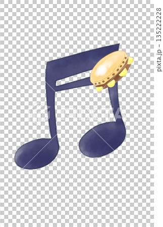 タンバリンの付いた音符 タンバリンの付いた音符 135222228